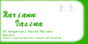 mariann vasina business card